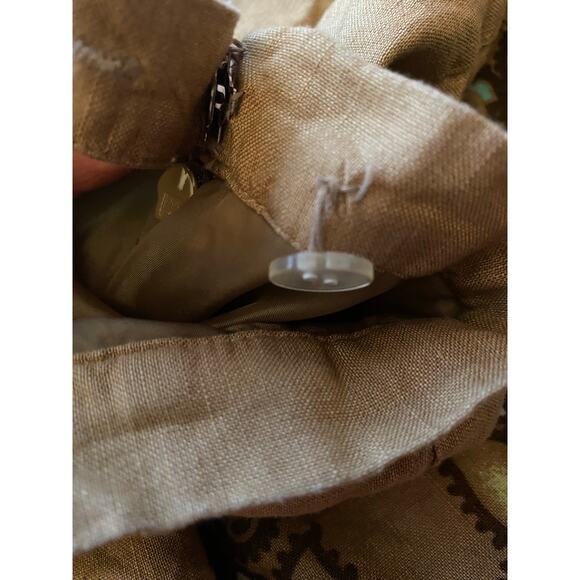 Coldwater Creek Colorful Boho Linen Blend Floral Sequin Bead Midi Skirt- Size M - Picture 5 of 7